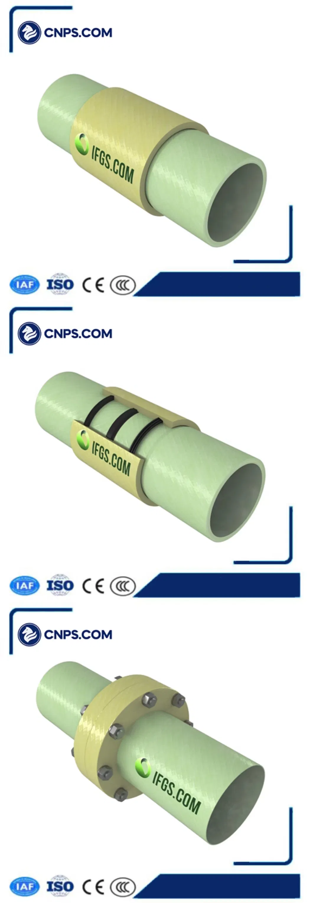 Green Plastic 200mm Composite Expory Drain GRP FRP Gre Fiberglass Pipe